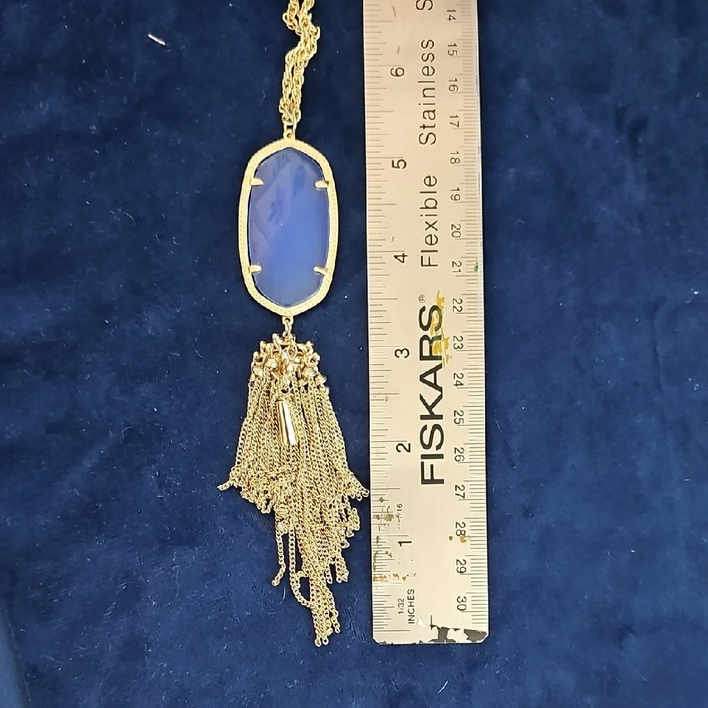Kendra Scott Gold Chain Necklace with Blue Pendant - Picture 2 of 4